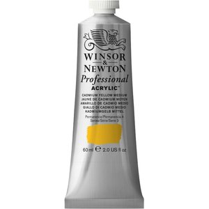 Cadmium Yellow Medium Professional Acrylic Winsor & Newton 60 ml Kleur 116
