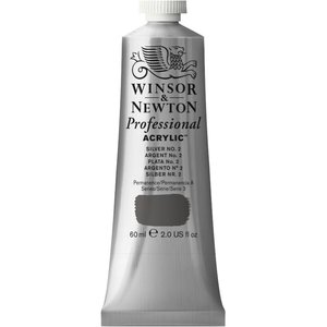 Silver No 2 Professional Acrylic Winsor & Newton 60 ml Kleur 624