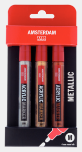 Amsterdam Acrylverf Marker Talens Metallic set 3 X 4 MM