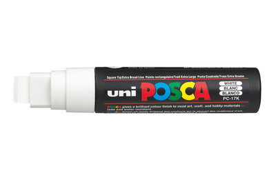 White Schuin afgeslepen punt Posca Acrylverf Marker PC17K Kleur 1