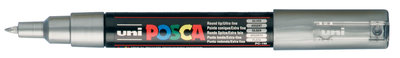 Silver Conische punt Posca Acrylverf Marker PC1MC Kleur 26