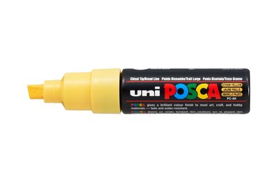 Straw Yellow Schuin afgeslepen punt Posca Acrylverf Marker PC8K Kleur 73