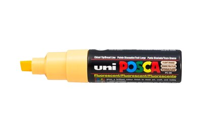 Fluo Light Orange Schuin afgeslepen punt Posca Acrylverf Marker PC8K Kleur F54