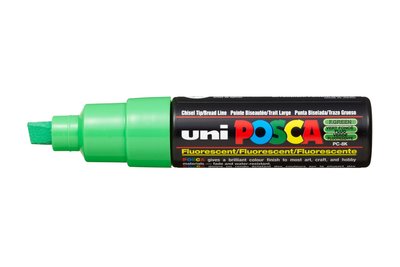 Fluo Green Schuin afgeslepen punt Posca Acrylverf Marker PC8K Kleur F6