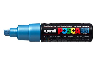 Metallic Blue Schuin afgeslepen punt Posca Acrylverf Marker PC8K Kleur M33