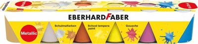 Metallic kleuren schoolverf Eberhard Faber tempera 6x25ml set