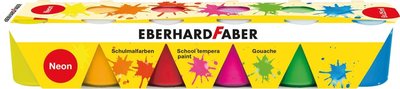Neon kleuren schoolverf Eberhard Faber tempera 6x25ml set