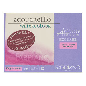 23 x 30,5 cm Fabriano Watercolour Artistico Extra White Hot Press Enhanced (glad) 300 gram 20 vel