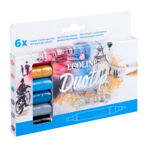 6 Urban Landscape kleuren set Ecoline Duotip van Talens Set 913