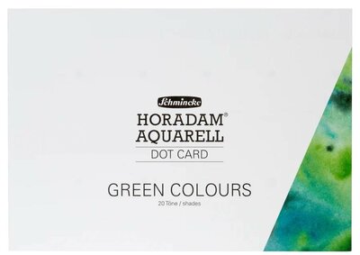 20 x Green Colours Dots card set Horadam Aquarelverf