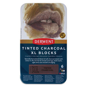 Derwent XL Tinted Charcoal blocks - set met 6 kleuren