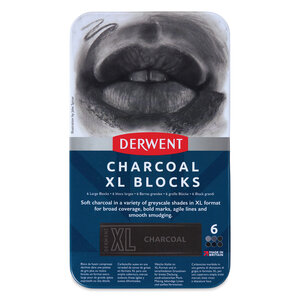 Derwent XL Charcoal blocks - set met 6 kleuren
