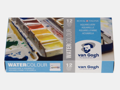Metalen basis Box + accessoires 12 napjes Van Gogh Aquarelverf Set M612