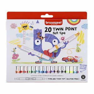 20 x Bruynzeel Kids Twin Point viltstiften set