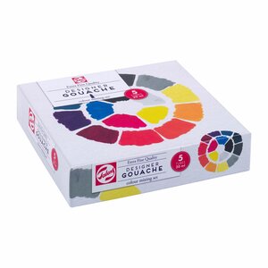 Plakkaatverf Primaire kleuren starter set Extra fijn (Gouache Extra fine) Royal Talens 5 x 20 ml tubes