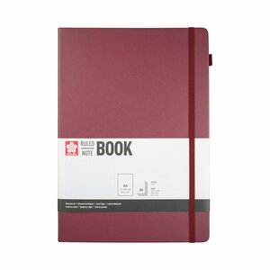 A4 notitieboek, 80 vellen gelijnd papier, moerbeikleurige harde kaft – Sakura