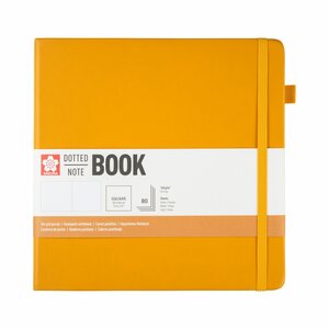 20 x 20 cm notitieboek, 80 vellen gestippeld papier, Japanse Kerria kleur harde kaft – Sakura