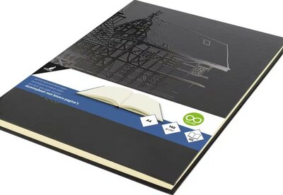 A4 dummyboek Kangaro blanco papier, zwarte hard cover 80 blad 140grs