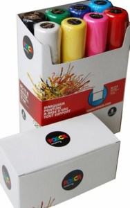 Uni Posca Marker (extra groot) Set van 8 Basis kleuren PC-17K