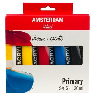 5 x 120 ML Primary set Amsterdam Standard Series Acrylverf
