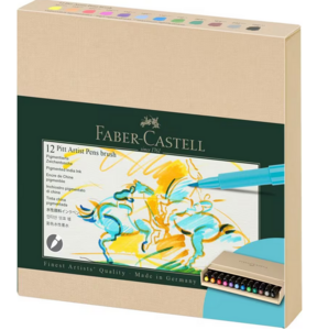 Pitt Artist Pen Brush Faber-Castell Tekenstiften Brush 12-delig studiobox Assorti kleuren