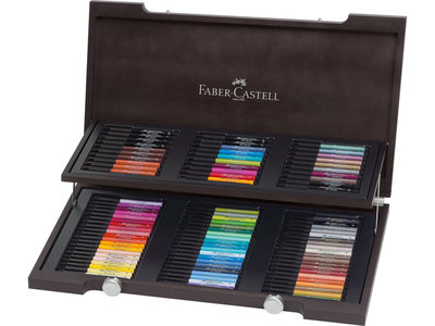 Pitt Artist Pen Brush Faber-Castell Tekenstiften 90-delig Luxe houten koffer Assorti Kleuren