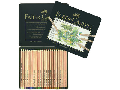 Pastelpotloden metalen etui a 24 st. Faber-Castell Pitt Assortiment a 24 stuks.
