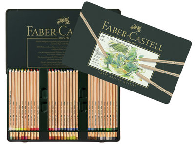 Pastelpotloden metalen etui à 60 st. Faber-Castell Pitt Alle 60 kleuren in 1 metalen etui.