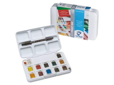 Pocket Box + accessoires 12 napjes Van Gogh Aquarelverf Set P631