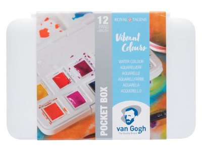 Heldere kleuren 12 Napjes Van Gogh Aquarelverf Set P643