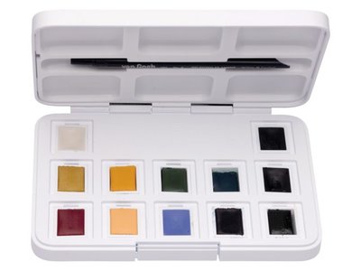 Gedempte kleuren 12 Napjes Van Gogh Aquarelverf Set P644