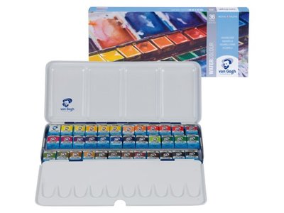 Luxe metalen box 36 napjes Van Gogh Aquarelverf Set M636