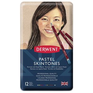 Derwent Pastel Pencils Skintone 12 pastelpotloden set in metalen etui