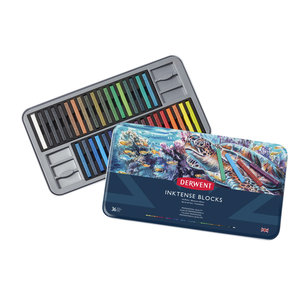 Derwent Inktense Blocks set in metalen etui met 36 kleuren