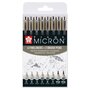 Licht Koelgrijs & Koelgrijs Sakura Pigma Micron fineliner set met 8 pennen