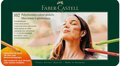 Faber-Castell Polychromos Lightfast 102 kleurpotloden in blik met ronde stift 3,8 mm omverpakking aanzicht