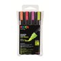Uni Posca Marker (medium) set van 4 markers Basis Neon kleuren PC-5M