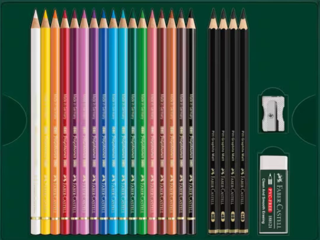 Polychromos en Pitt Grafiet Mat 23 delige set van Faber-Castell