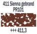 Sienna gebrand 3 Rembrandt Softpastel van Royal Talens Kleur 411.3_