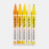 Set van 5 Geel kleuren Ecoline Brushpennen in kunststof etui van Talens_