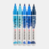 Set van 5 Blauw kleuren Ecoline Brushpennen in kunststof etui van Talens_