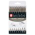 Licht Koelgrijs & Koelgrijs Sakura Pigma Micron fineliner set met 8 pennen_