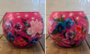 Diverse handbeschilderde vazen met bloemmotieven en 3D-reliëf