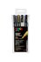 Uni Posca Marker (fijn) set van 4 markers PC-3M Kleuren  Goud - Zilver - Wit - Zwart_